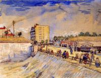 Gogh, Vincent van - Street with People Walking and a Horsecar near the Ramparts